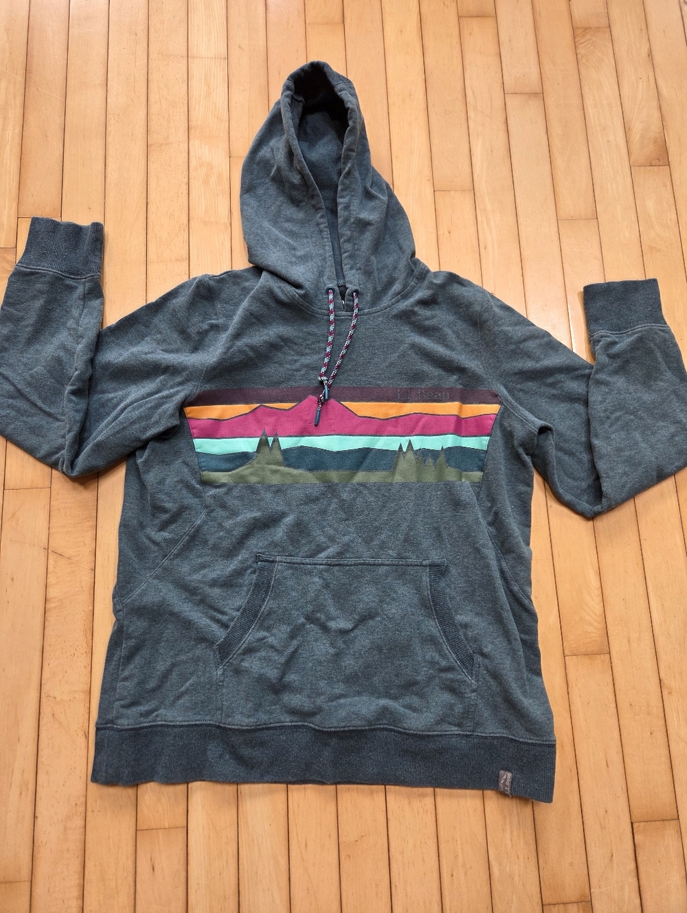 L.L. Bean Womens Gray/green Pullover Hoodie